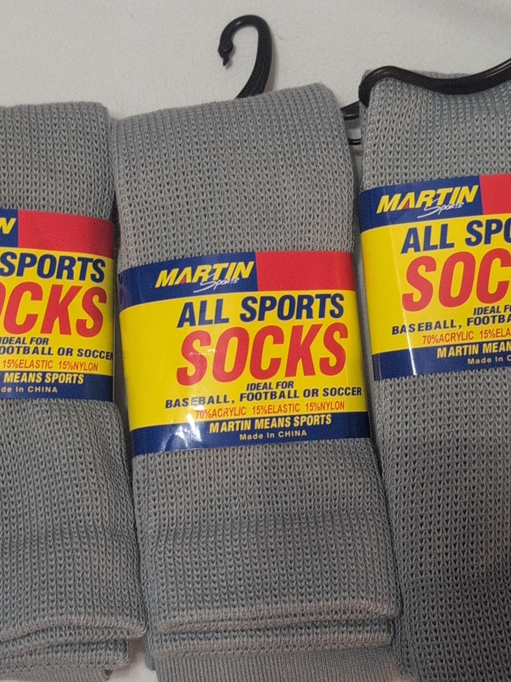 All Sports Men's Grey Athletic Socks -3 Packs Of 1 Pair